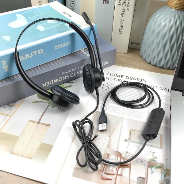 ヘッドセットUSB接続 ノイズキャンセリングマイク付き 有線ヘッドホン