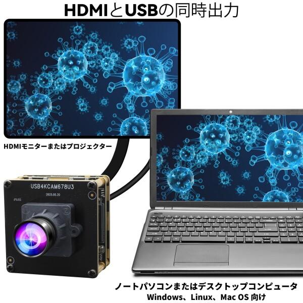 ELP 4K 60fps USB3.0 HDMI カメラモジュール H.264 コンピュータのため