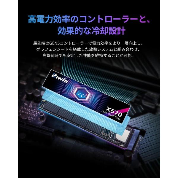 Biwin X570 PCIe Gen5.0 M.2 SSD 1TB Gen5×4 最大読込：14500MB/s