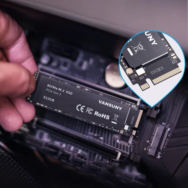 内蔵型SSD NVMe512 Amazon | Hanye 内蔵型 SSD 512GB PCIe Gen3x4 M.2 NVMe 2280 3100MB/s