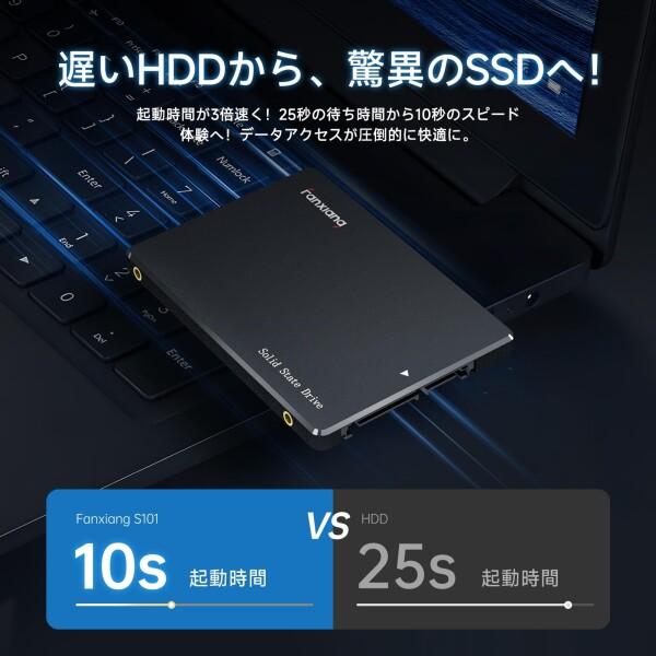 fanxiang SSD 2TB SATA 2.5インチ 内蔵SSD 7mm 3D NAND TLC採用