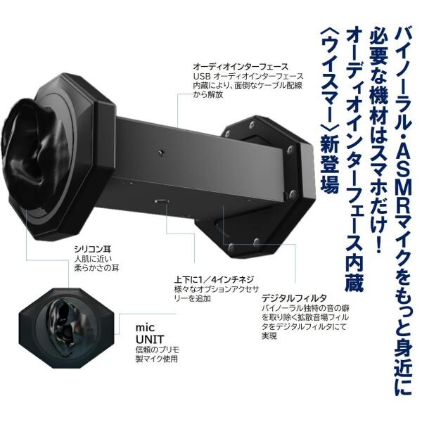 WHISMR〈ウイスマー〉 W-BM1 バイノーラルマイク ASMRマイク USBマイク シリコン製耳の画像