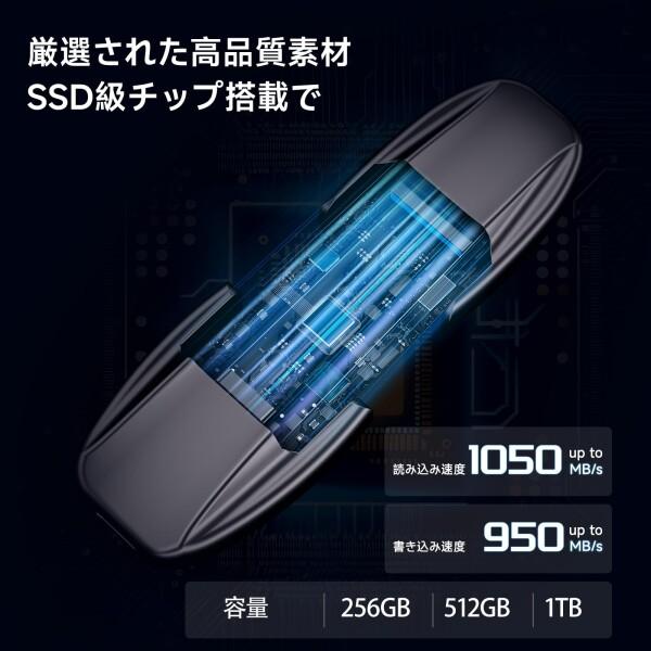 fanxiang 外付けSSD 512GB 最大読込1,050MB/sUSB3.2 Gen2対応 最大読込
