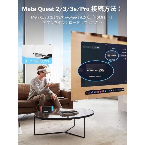 キャプチャーボード 対応 と PD 100W サポート Meta Quest 2/3/3s