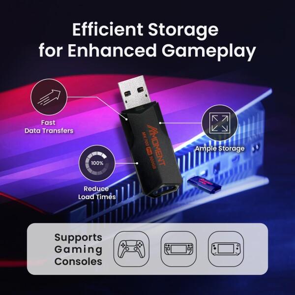 MMOMENT 超高速 大容量 MK700 500GB USBメモリ USB3.2 Gen2 PS(4) PS(5)動作確認済 SSD 外付け (最大読込1000MB/s)_3