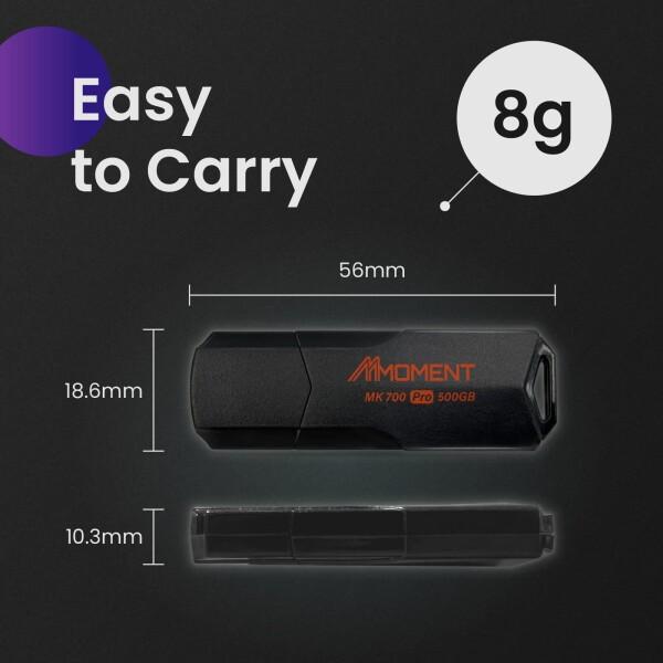 MMOMENT 超高速 大容量 MK700 500GB USBメモリ USB3.2 Gen2 PS(4) PS(5)動作確認済 SSD 外付け (最大読込1000MB/s)_6