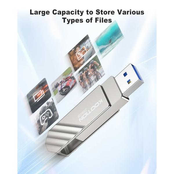 KOOTION USBメモリ 256GB タイプC USB Cフラッシュドライブ USB