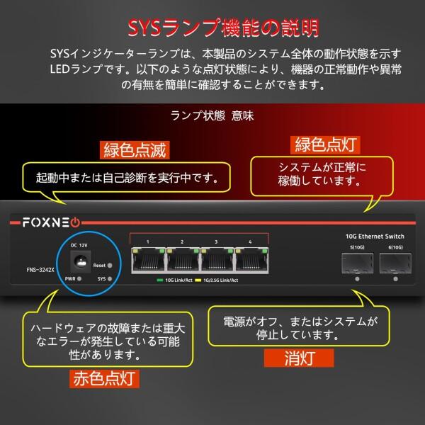 ルーター・ネットワーク機器 Foxneo 6-port 10G with SFP+ switch Amazon.co.jp: FOXNEO 10G スイッチングハブ 6ポート 4×10G RJ45+2×10G