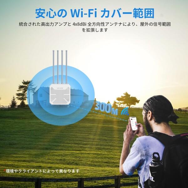 WAVLINK WiFi6 屋外アクセス ポイント、デュアル バンド 2.4G+5G AX3000 長距離屋外 WiFi メッシュ エクス_5