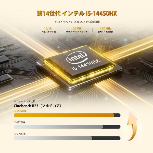ミニPC i5-14450HX 10コア/16スレッド 最大4.8GHz ゲーミングパソコン