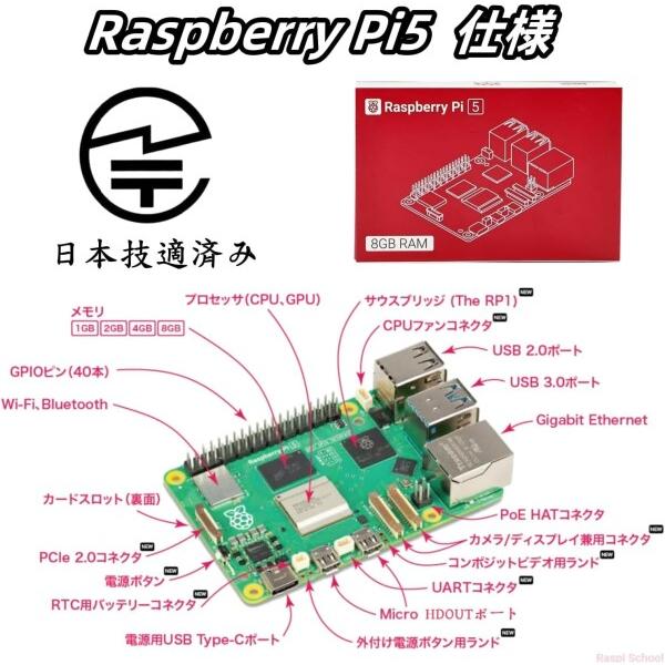 RasTech Raspberry Pi5 8GB Kit 技適済み raspberry pi5 kit