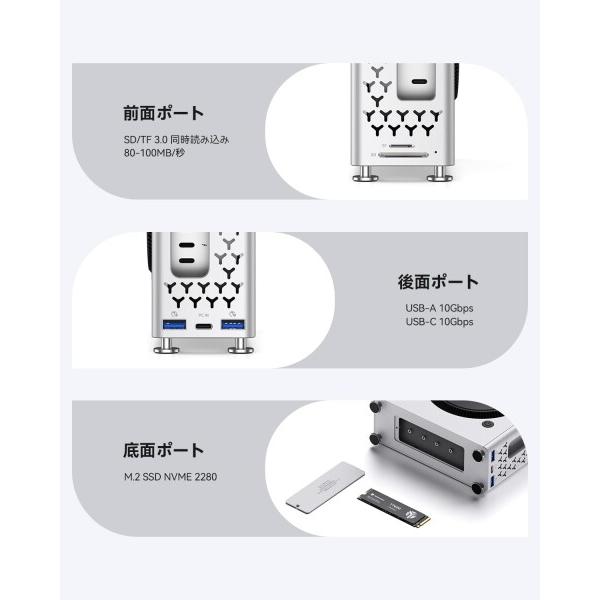 Yottamaster Mac mini M4用 5-in-1 USB-Cハブスタンド、Mac M4/Pro
