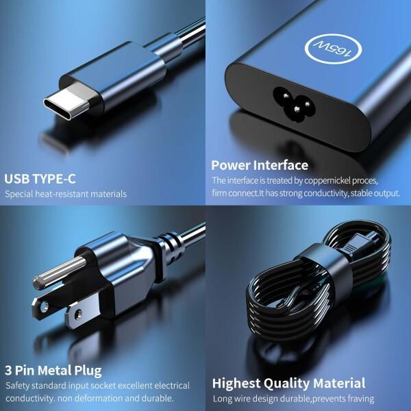 【美品】Dell ノートパソコン Windows 充電器あり 165W GaN USB C ノートパソコン充電器 対応機種 Dell XPS 17 9720 9730
