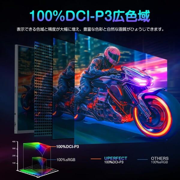 UPERFECT QLED モバイルモニター 2K/2.5K 144Hz 18インチ 100% DCI-P3