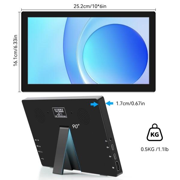 10.1インチ小型タッチスクリーンモニター、1366x768Pタッチスクリーン