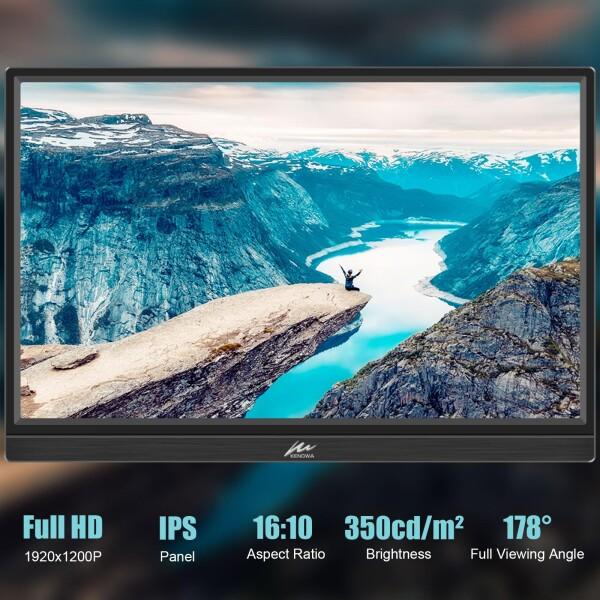 モバイルモニター 16インチ Kenowa 1920x1200 IPSパネル 178°全視野