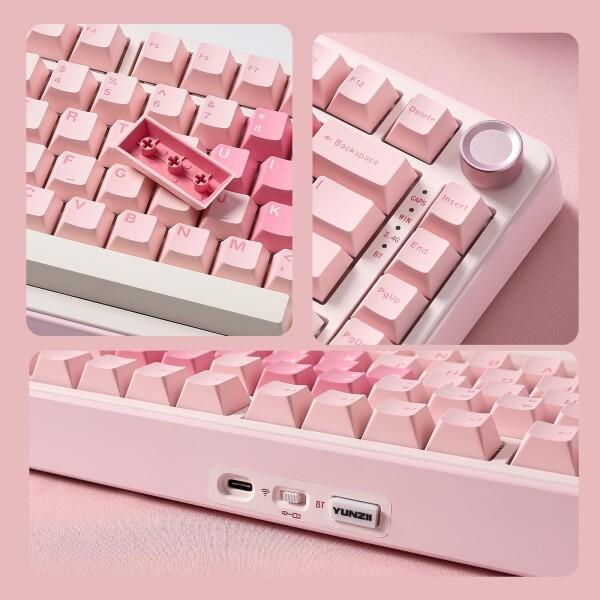 YUNZII B75 PRO 75% ガスケットゲーミングキーボード 無線メカニカル