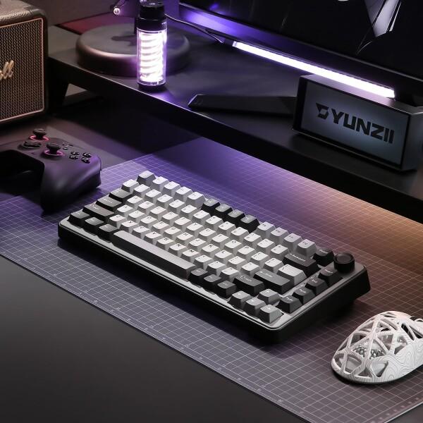 YUNZII B75 PRO 75% ガスケットゲーミングキーボード グレー YUNZII B75 PRO 75% ガスケットゲーミングキーボード 無線メカニカル