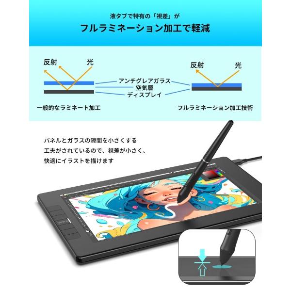 VEIKK 液タブ 11.6インチ 液晶タブレット スマホ対応 フル