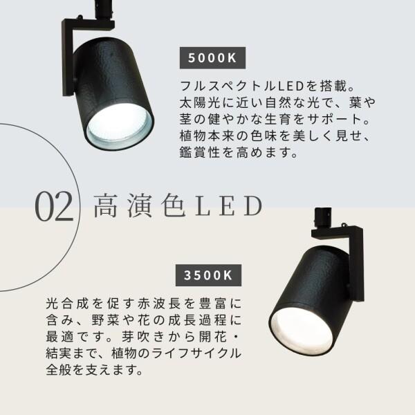 BARREL ブラック ライティングダクト用 超高演色 植物育成用照明太陽スポットライト_3