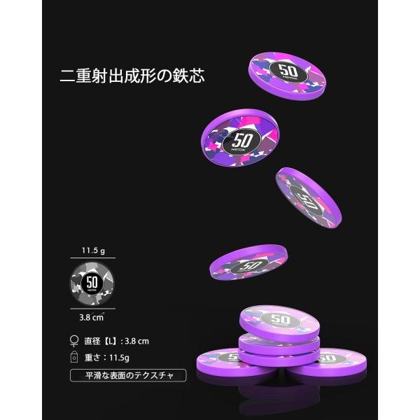 HEITOK ポーカーチップ ポーカーセット 300枚 数字入り 11.5g カジノチップ トランプ2組とサ_3