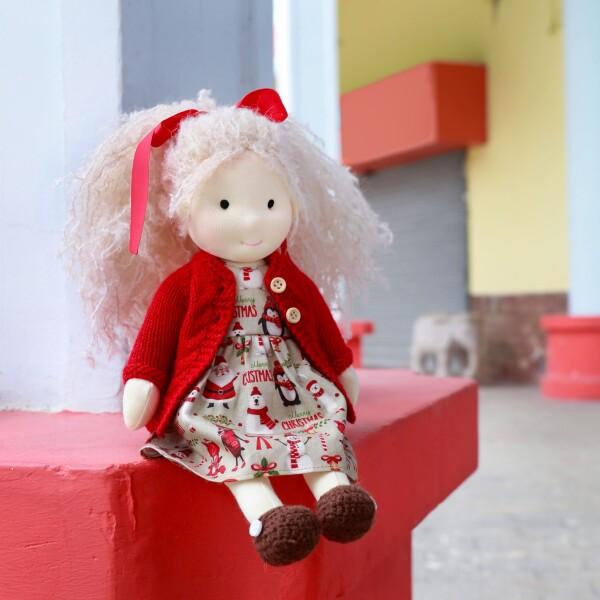 BlissfulPixie Waldorf Doll 手作り人形 - Gabriella 12" 柔らかい 女の子 かわいい ぬいぐるみ 子供た_5