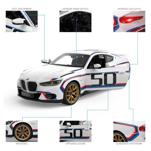 RASTAR 1/14 BMW 3.0 CSLリモコンカーBMWキッズリモコンおもちゃ車、白2.4 G_5