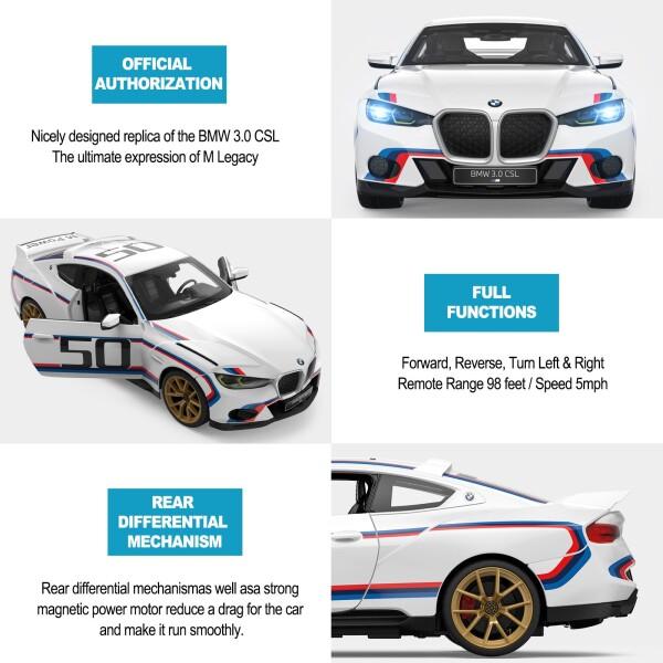 RASTAR 1/14 BMW 3.0 CSLリモコンカーBMWキッズリモコンおもちゃ車、白2.4 G_7