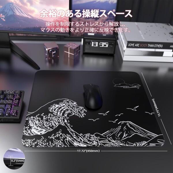 MAMBASNAKE×ATTACKSHARK CM05 ゲーミングマウスパッド ガラスパッド