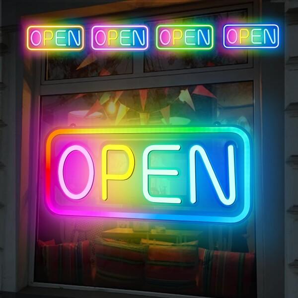 OPEN RGB ネオンサイン オープン LED ネオンライト 10種類 4モード 調
