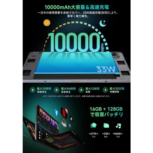 ALLDOCUBE iPlay70 Pad Pro タブレット12インチ Android16 2560x1600解像度 90Hz 10000mAh PD33W Helio G100 16GB+12の画像