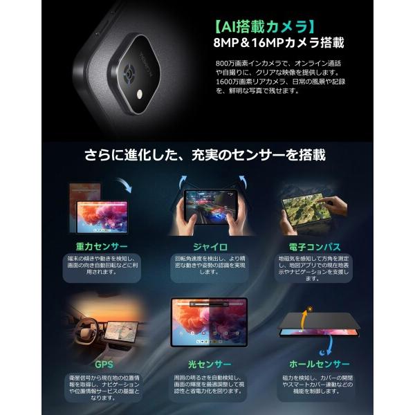 ALLDOCUBE iPlay70 Pad Pro タブレット12インチ Android16 2560x1600解像度 90Hz 10000mAh PD33W Helio G100 16GB+12の画像