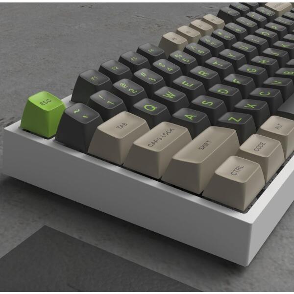 SA プロファイル 黒グリーン PBT キーキャップ ダブルショット厚手