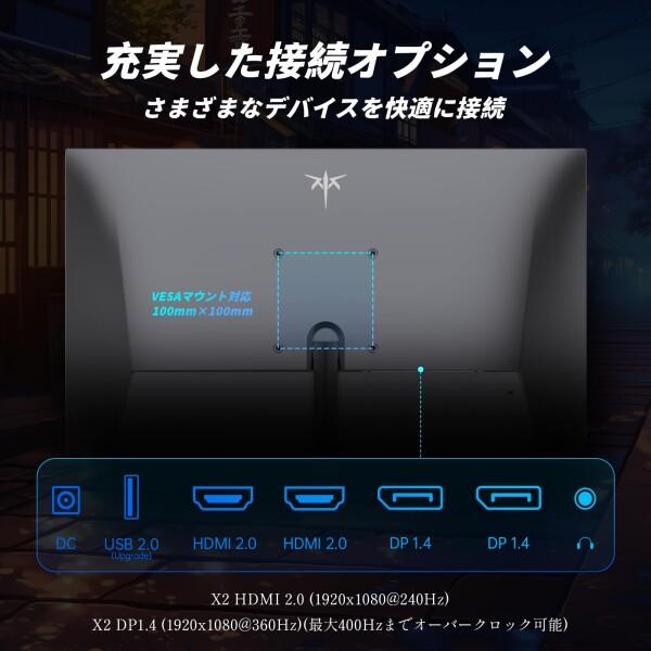 KTC KTC 24.5インチ ゲーミングモニター FHD（1920×1080）360Hz（OC時