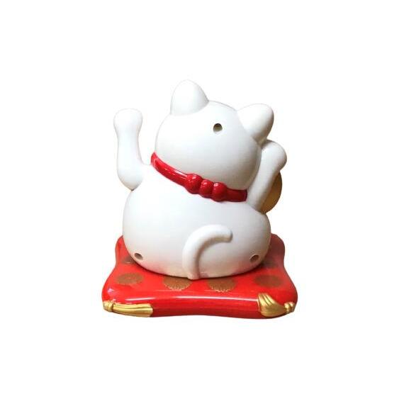 ソーラーバッテリー 動く 手振り 招き猫【白色】 ソーラー 猫
