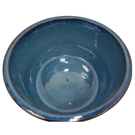 陶器睡蓮鉢【Lサイズ/17号/直径約51cm・ダークブルー】 水蓮鉢