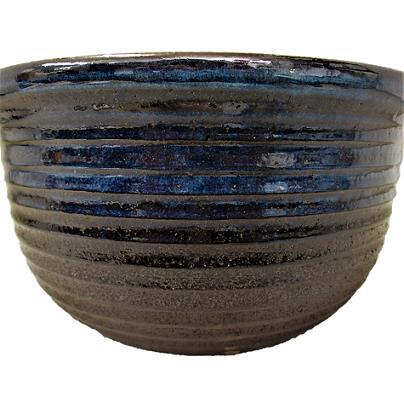 陶器睡蓮鉢【Lサイズ/17号/直径約51cm・ダークブルー】 水蓮鉢