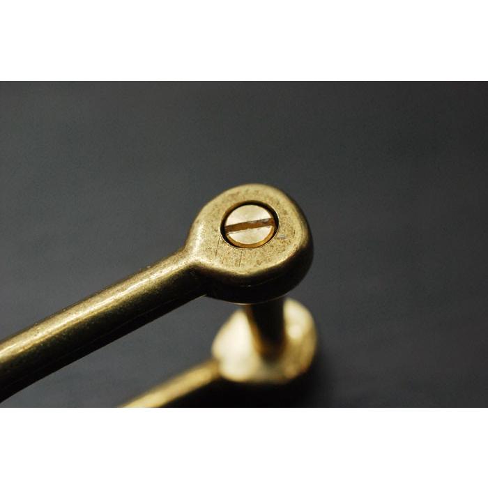 ブラックデザイン　真鍮バー系 ネジ式 キーホルダーパーツ 日本製 ブラス製 シャックル 角型 真鍮