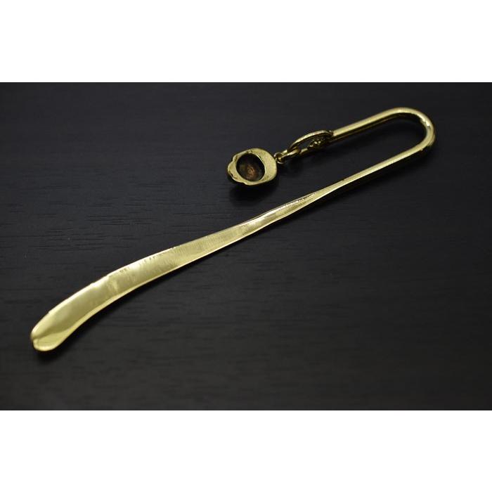 メタルブックマーカー チャーム付き ブラス 真鍮 ブックマーク