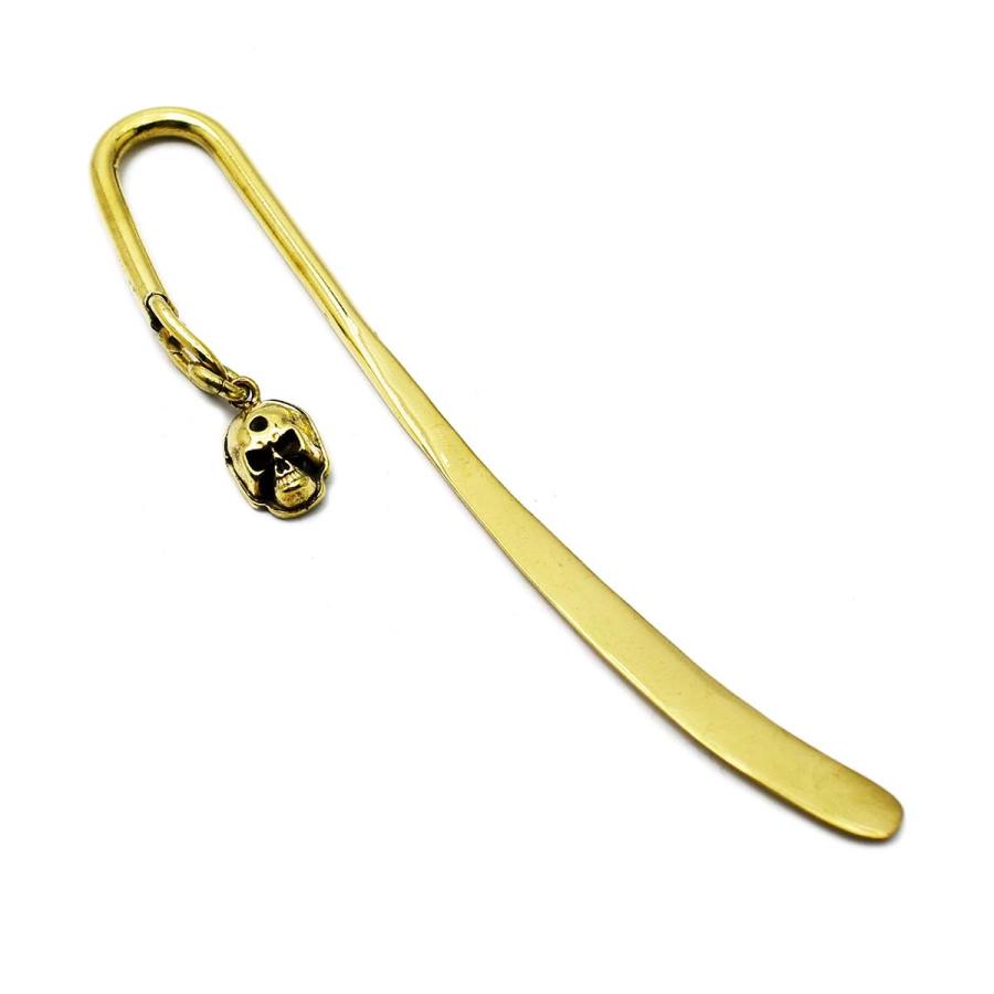 メタルブックマーカー チャーム付き ブラス 真鍮 ブックマーク