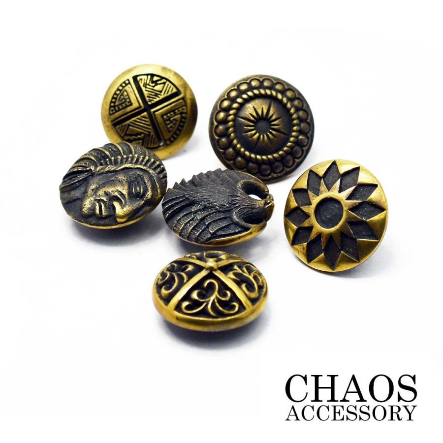 ブラスパーツ 真鍮製 コンチョ 19 mm Sサイズ ブラスイブシ加工 イーグル ネイティブアメリカン アラベスク レザーウォレット カスタムパーツ 訳あり品送料無料