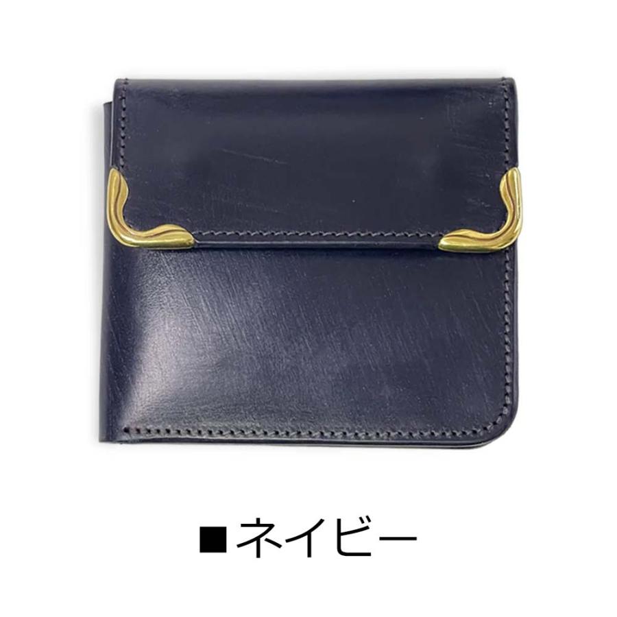二つ折り財布 革 本革 池之端銀革店 Cramp クランプ サイド金具