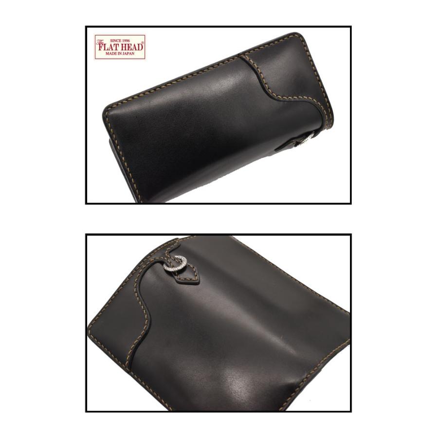 長財布 財布 フラットヘッド FLATHEAD 手縫い 多脂革 ロングウォレット 小銭差し込み式 FH-WL004 ブラックの画像
