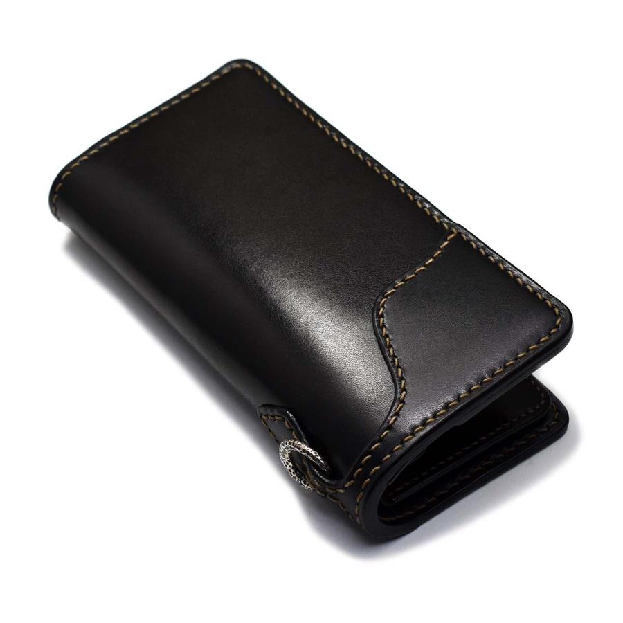 長財布 財布 フラットヘッド FLATHEAD 手縫い 多脂革 ロングウォレット 小銭差し込み式 FH-WL004 ブラックの画像
