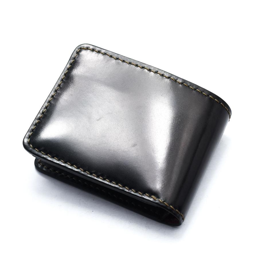 財布 フラットヘッド FLATHEAD LKE4 小銭ジッパー式 二つ折り財布 メンズ ショートウォレット コードバン ブラックの画像