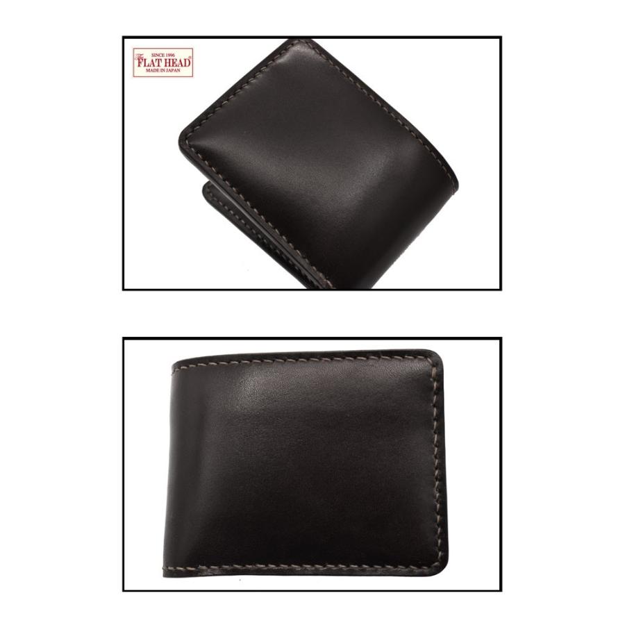 財布 フラットヘッド CHAOS別注 LKE4 FLATHEAD 手縫い 多脂革 小銭差し込み式 ショートウォレット ブラックの画像