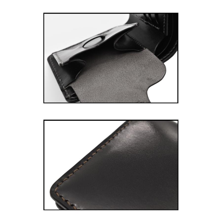 財布 フラットヘッド CHAOS別注 LKE4 FLATHEAD 手縫い 多脂革 小銭差し込み式 ショートウォレット ブラックの画像