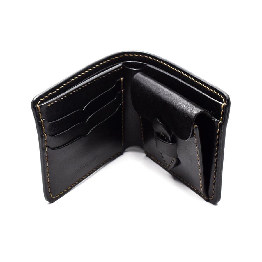 財布 フラットヘッド CHAOS別注 LKE4 FLATHEAD 手縫い 多脂革 小銭差し込み式 ショートウォレット ブラックの画像