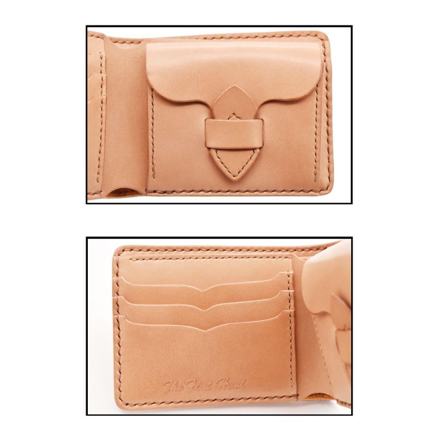 財布 フラットヘッド CHAOS別注 LKE4 FLATHEAD 手縫い 多脂革 小銭差し込み式 ショートウォレット タン ナチュラルの画像