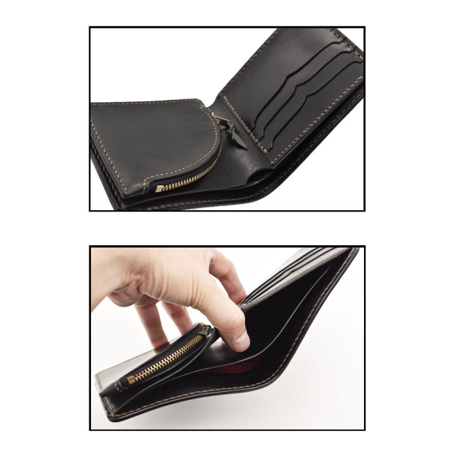 財布 フラットヘッド CHAOS別注 LKE4 FLATHEAD 手縫い 多脂革 小銭ジッパー式 ショートウォレット ブラックの画像